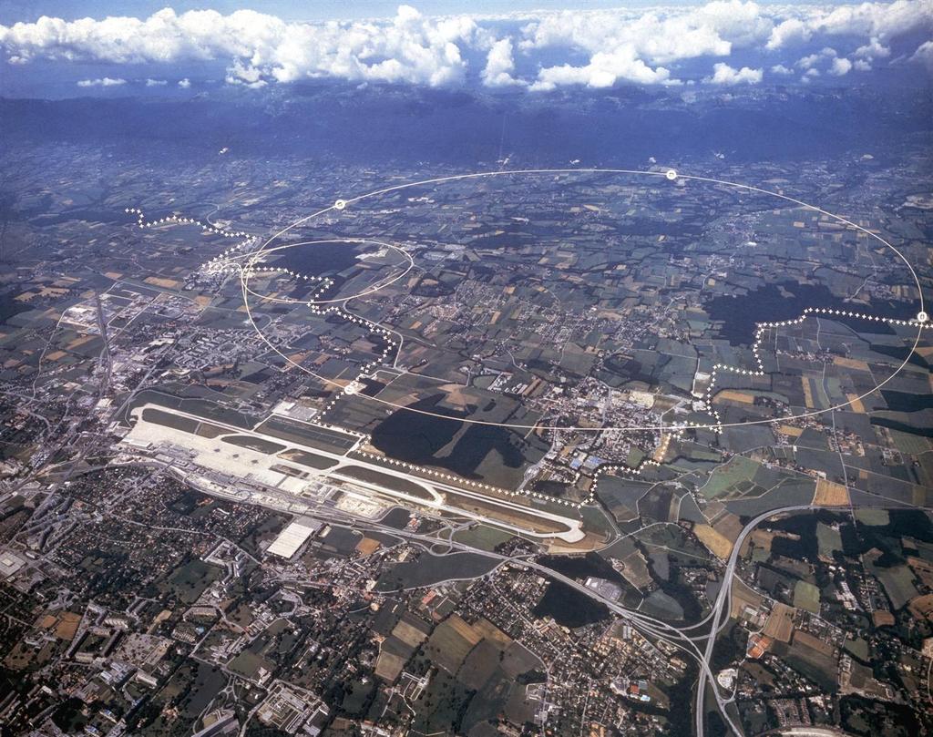 LHC en stor synchrotron 27 km lång, nästan 10000