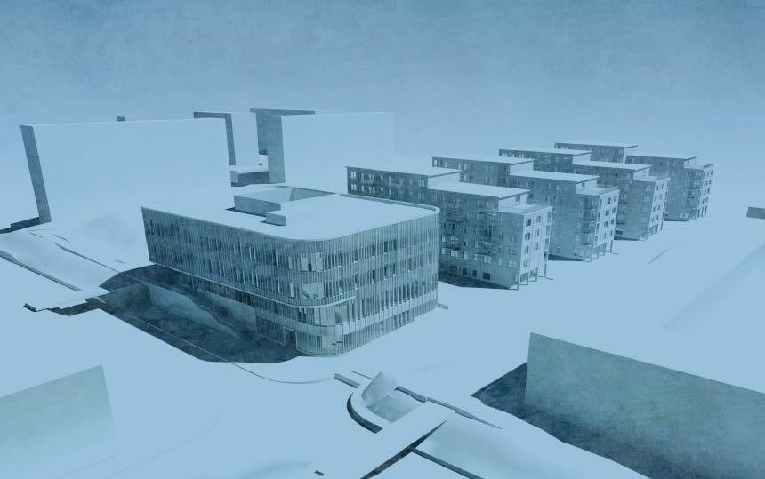 4 Perspektiv över hela planområdet Geografiskt område Stadsmiljö Området ligger öster om Tensta centrum och söder om E18 och Järvafältet.