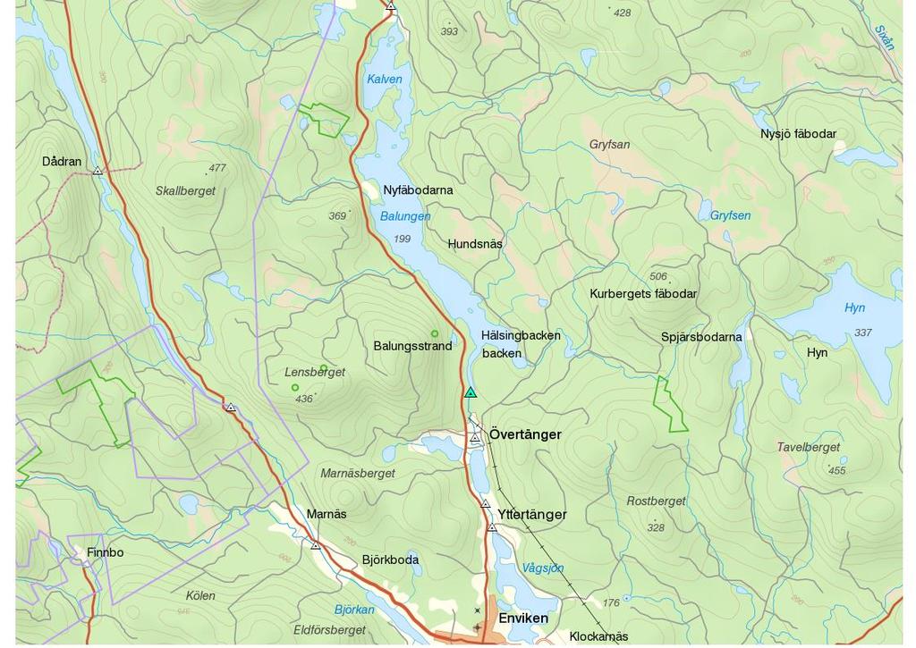 Figur 83. Dammar och kraftverk mellan Balungen och Vågsjön i Svärdsjövattendraget.