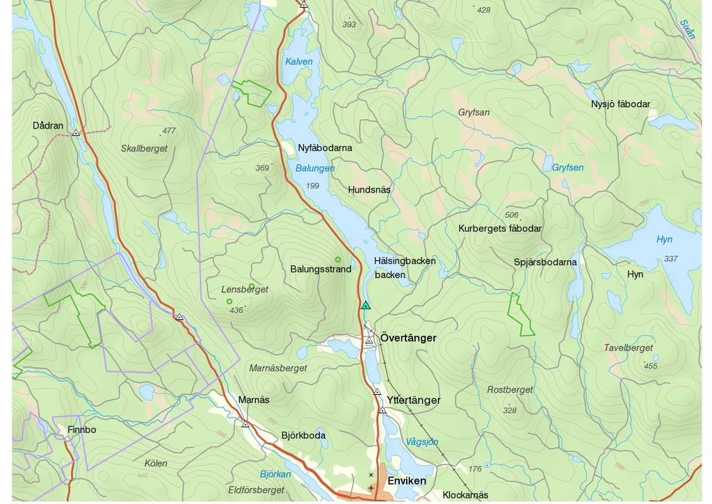Figur 83. Dammar och kraftverk mellan Balungen och Vågsjön i Svärdsjövattendraget.