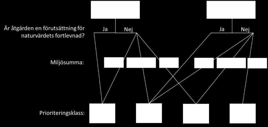 gynnas av åtgärd summeras till en multipliceringsfaktor. Faktorn multipliceras i sin tur med gynnad åtgärdsareal för att erhålla en miljösumma.