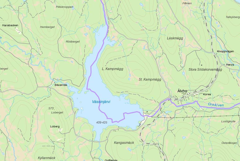Oreälvens källflöden uppströms Vässinjärvi börjar i Orsa Finnmark. De övre delarna av älven är relativt opåverkade, förutom att många vatten använts som transportleder vid flottning av timmer.