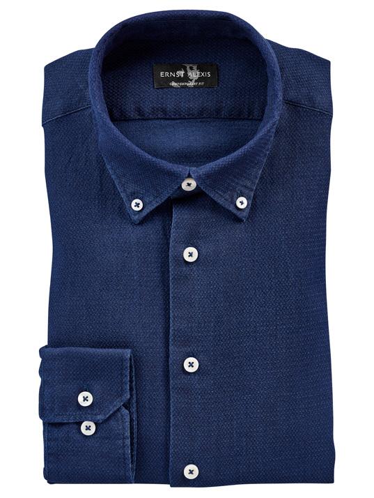 5860 PURE COTTON GARMENT WASH -27 GARMENT WASH PURE COTTON GARMENT WASH / DOBBY material: 100% bomull. krage: Small button down. detaljer: Off-white-färgade knappar med mörkblå knapptråd och knapphål.