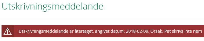 Beskrivning 38(47) Datum för återtagning och orsaken till denna anges. Klicka därefter på Skicka.