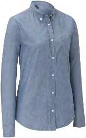 Damskjortan är tillgänglig i 3/4-dels oh lång ärm medan herrskjortan endast finns med lång ärm. 00% bomull. Tvättas i 60 C.