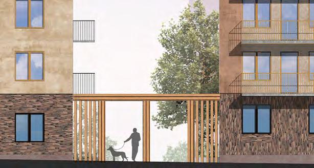 Terrass/indragen takvåning Portik/entré till