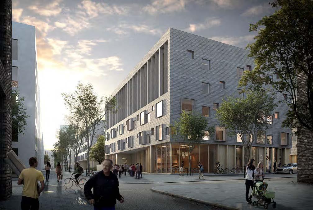 Den programmeras med skolbibliotek, matsal och kök, bild- och slöjdsalar och andra gemensamma funktioner som samutnyttjas, men som också kan nyttjas av exempelvis föreningar i grannskapet.