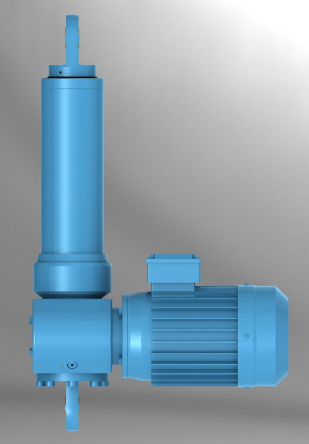 ELMEKANISK CYLINDER MCT75 Upp till 75kN slaglängd 0-2300mm Hastighet 249-4800mm/min A 0 28-0,1 R45 Ø32 MAX TILLÅTEN TRYCKKRAFT MED AVSEENDE PÅ KNÄCKNING 24 Fläns för rotationslåsning 46 Kraft