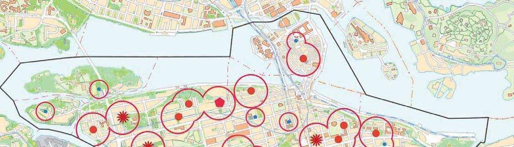 KVARTERSPARKER - 00 METER En kvarterspark är en park mellan 0,5 och 5 ha som ska kunna nås inom 00 meter från bostaden. Den ska fungera för lek, promenader, avkoppling och samvaro.
