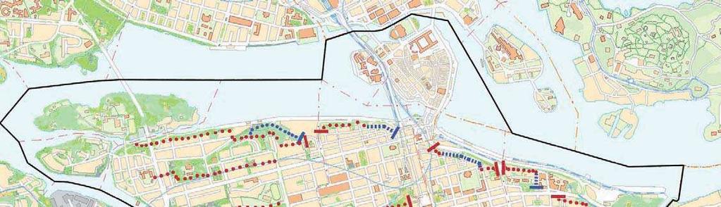 PROMENADER - STRÅK Befintligt promenadstråk Promenadstråk som kan utvecklas Det finns flera vackra och attraktiva promenadstråk på Södermalm, i första hand längs stränderna (ej markerade på kartan)