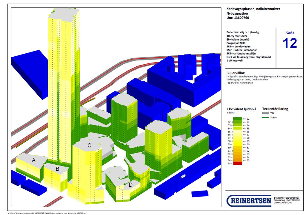 Två framtidsscenarier I diskussionerna angående prognoser om framtida bullersituationen 2035 har kontoret arbetat med två scenarier, Utbyggnadsalternativ 1 och Utbyggnadsalternativ 2.