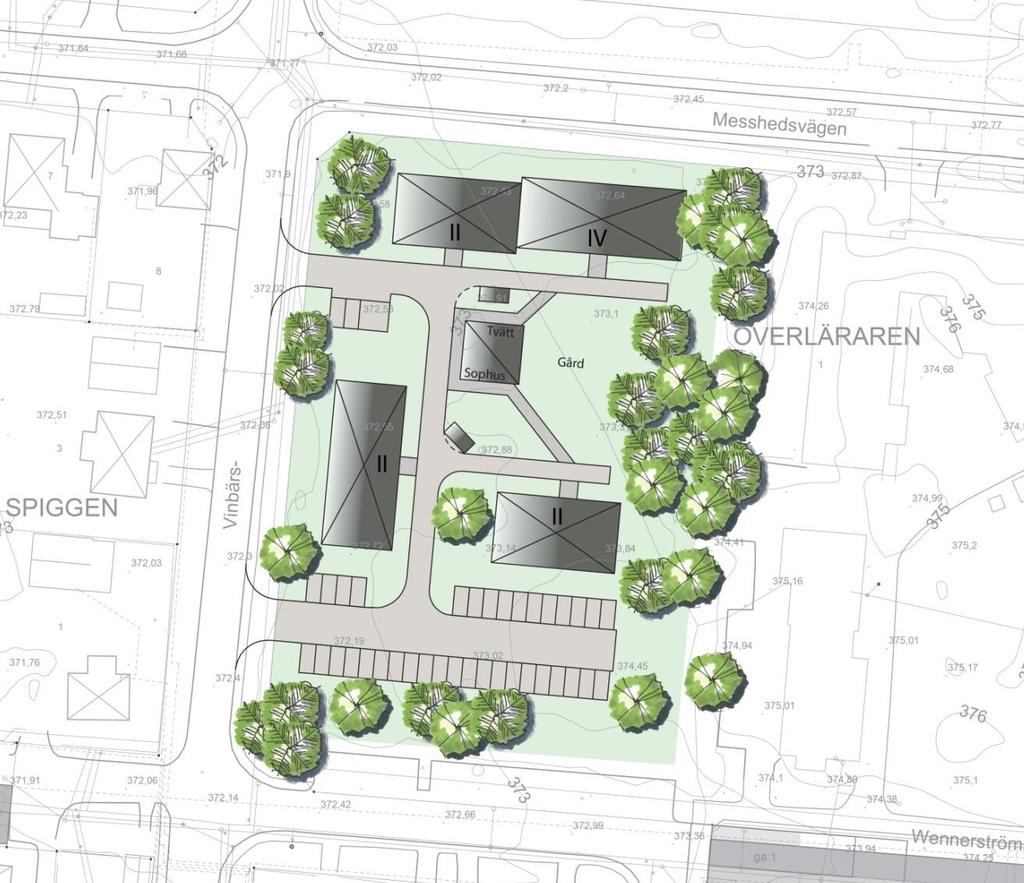 1.1 Planområdet Överläraren 1 Detaljplanen medger bostadsbebyggelse. Området ligger direkt väster om Hedskolan och är idag obebyggt.