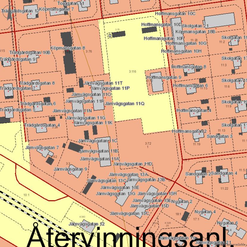 Rapport -17083000 3. Förutsättningar Planområdet ligger i den centrala delen av Hillerstorp, drygt 100 meter norr om järnvägen och stationsområdet.