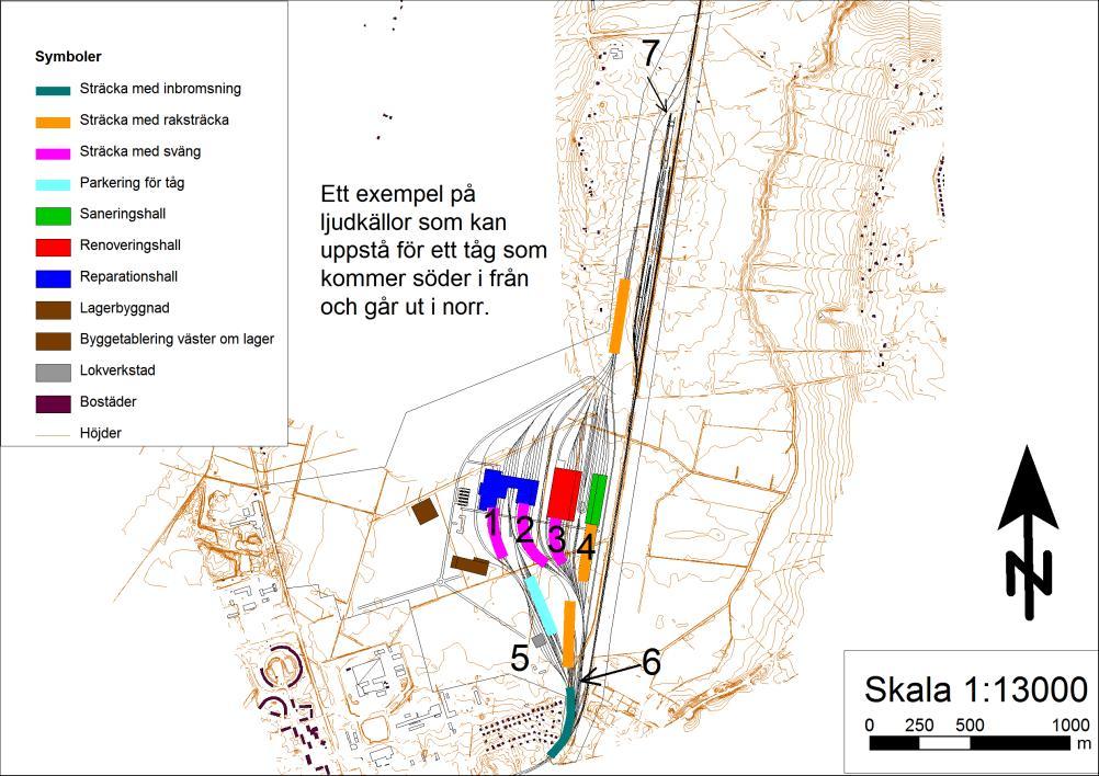 RAPPORT 569815 A 10 (19) 6 Externt industribuller: Verksamhetsbeskrivning Verksamheten inom anläggningen består av lokrörelser, lastbilar, personbilar och aktivitet i reparationsbyggnader.