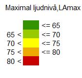 20 RAPPORT TRAFIKBULLER Maximala ljudnivåer klaras i merparten av området förutom fastigheterna längst i syd som ligger närmast riksväg 42 (Figur 16).