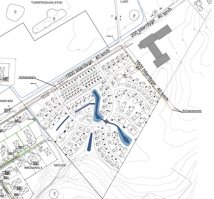 se, 170808) Figur 2 Karta på planområde (inkl trafiksiffror för 2040).