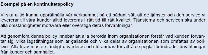 Exempel på policy Källa: