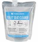 Spraya Toilet Seat Cleaner på en liten bit toalettpapper och torka av där det behövs. Tar bort bl.a. koli-, streptokock- och stafylokockbakterier som är vanligt förekommande på toalettsitsar.