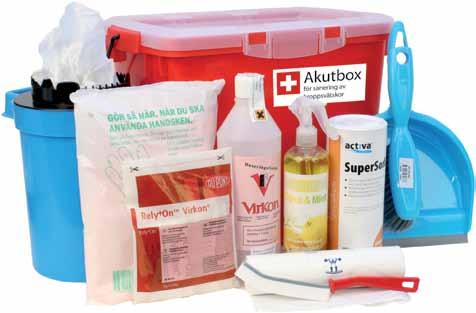 Kem Akutbox för sanering av kroppsvätskor Snabb och enkel lösning när kroppsvätskor (t.ex. blod, spyor, urin) kommit på fel plats. Passar även till alla andra flytande vätskor. Perfekt för t.