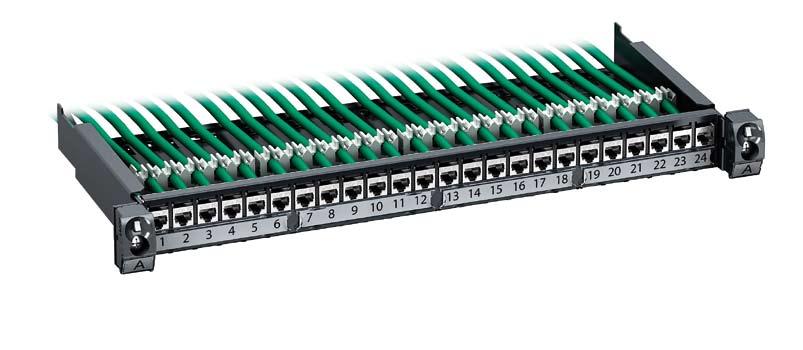 Datapanelen Datapanelen omfattar en frontkonfiguration för 24 RJ45- modularjack.