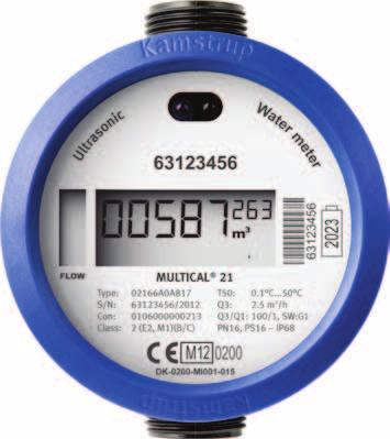 Ultraljudsmätteknik Mycket hög noggranhet Lång livslängd Vakumförseglad konstruktion Miljövänlig mätare MID-2004/22/EG M12 0200 Elektronisk ultraljudsmätare för kallt och varmt vatten MULTICAL 21
