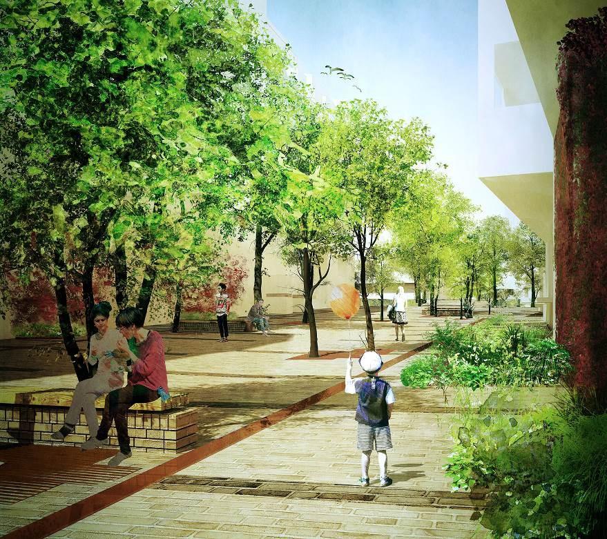 sträcker sig från Nytorget i väster, i Skånegatans förlängning, till Hammarby sjö i öster.