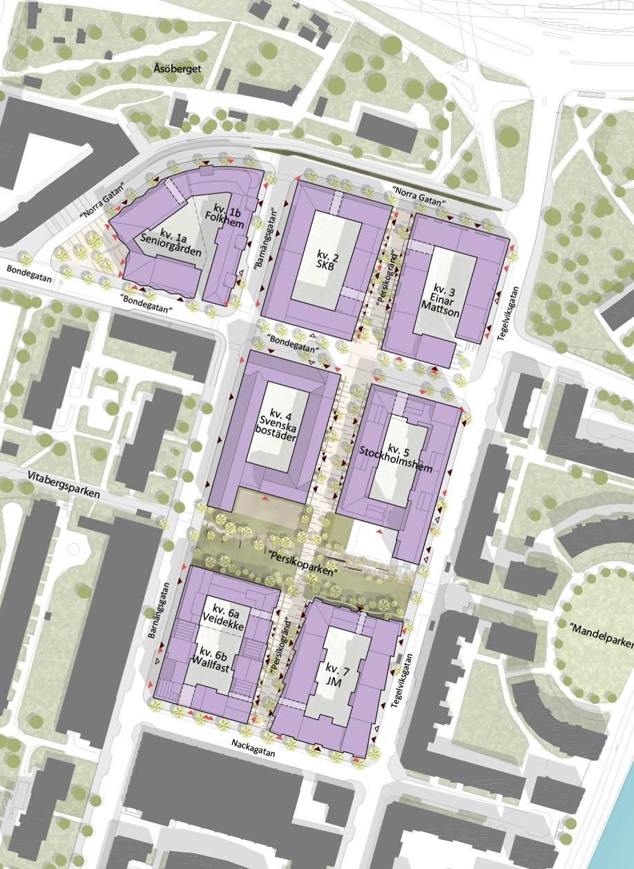 Projektets innehåll Kvarterens storlek och form är traditionell innerstadsskala, men ges en ny karaktär.