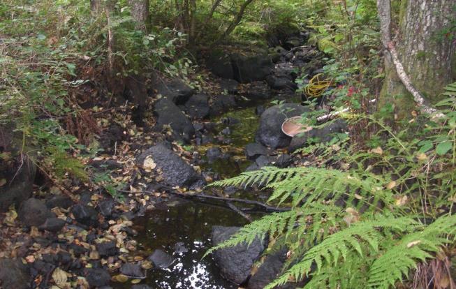 Fågelkullabäcken (Humlebäcken), Skruvhult ovan väg Avrinningsområde Koordinat (RT90) Kommun Syfte Höjd över havet 67 Motala ström 645179-148168 Linköping Regional miljöövervakning 128 m
