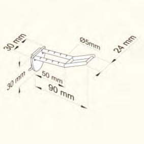 Stor expokrok 1060-serien Eurospjut - slatwall PLASTIC HOOK UNIVERSAL WIDE