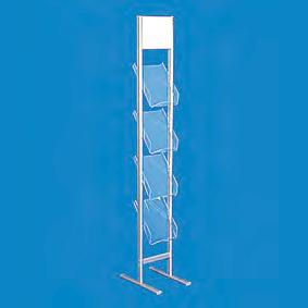 only silver / silver anodised aluminiumstativ / aluminium profile stand plasthyllor: / acrylic shelves: 4 x A4 för