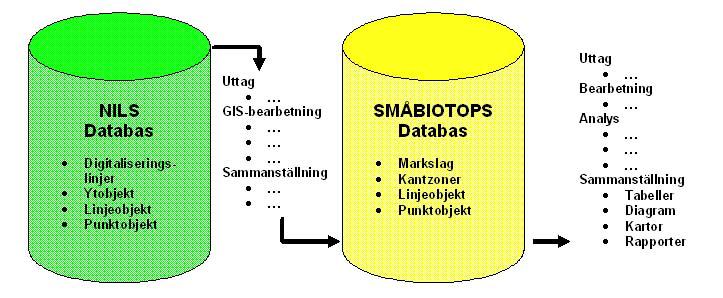 att skapa 4 olika typer av klassificerade data till Småbiotopsdatabasen: Markslag, kantzoner, linjeobjekt och punktobjekt (figur 4).