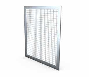 RTHA Nätgaller Nätgaller RTHA är ett rektangulärt skyddsnät avsett att användas som skydd för öppningar i ventilationskanaler, som överluftsdon eller beröringsskydd.