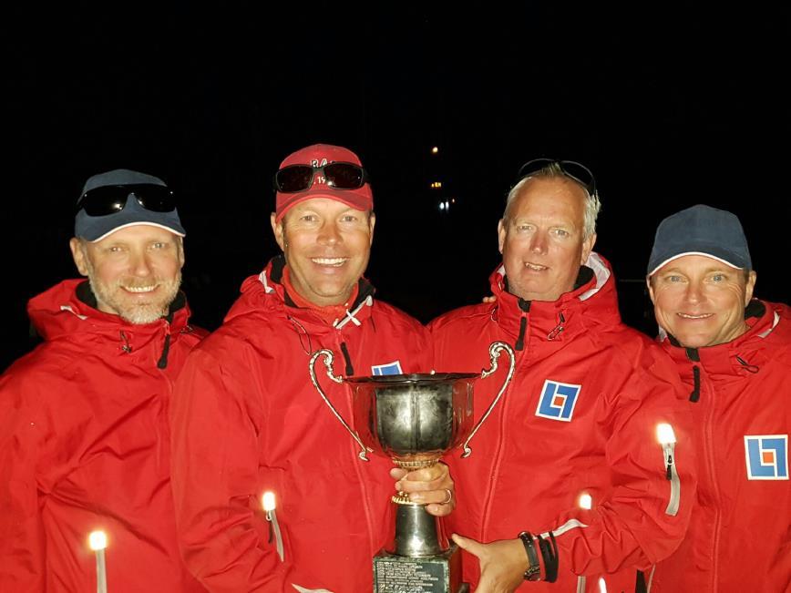 Från vänster: Carl Lindeberg, Pär Kaller, Johan Larsson, Torbjörn Gudinge. 74 båtar ställde upp till start på lördagsmorgonen. Starten vid Ska