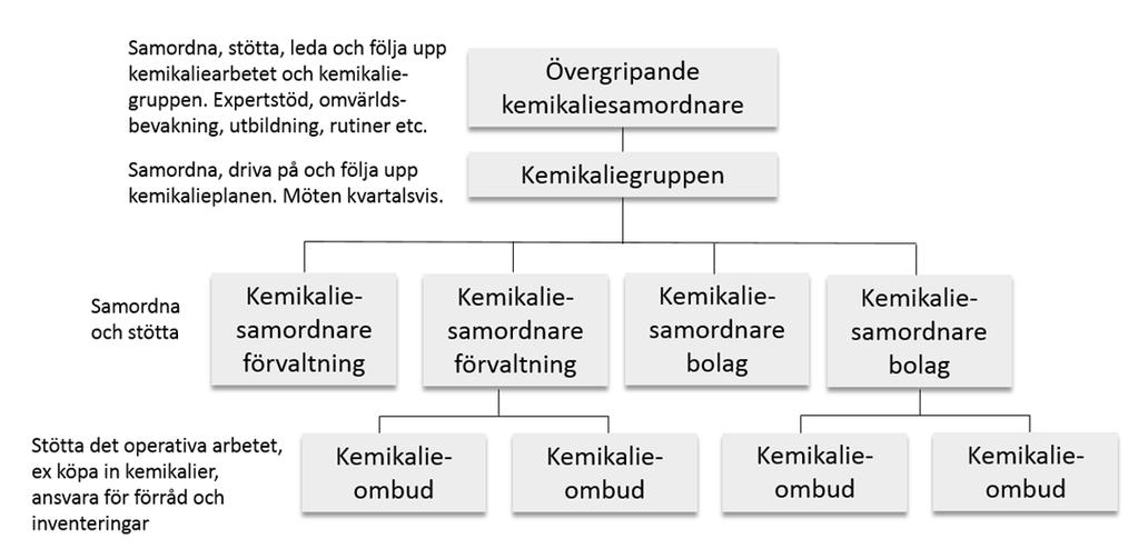Bild 2. Skiss över organisation för kemikaliearbetet.