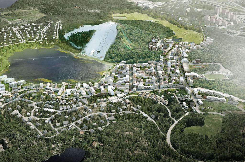 mitt i naturen med stadspulsen inom räckhåll. KVARTER: Sollentuna Hills STADSDEL: Väsjön, Sollentuna kommun AVSTÅND: 20 min till Stockholms Centralstation från Häggviks station.