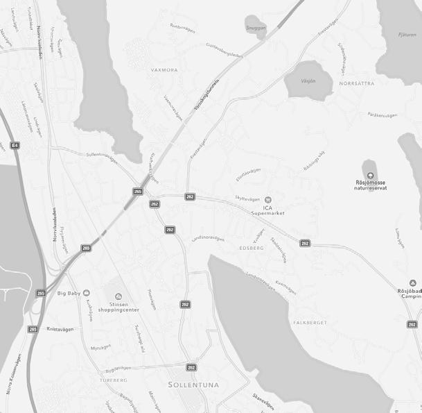 ANTAL BOSTÄDER: 183 7 stycken 1 rok 154 stycken 2 rok 18 stycken 3 rok 4 stycken 4 rok VÄSJÖN VÄSJÖBACKEN NATUROMRÅDE DinellJohansson/Sollentuna kommun SOLLENTUNA HILLS 20 MIN TILL STOCKHOLM