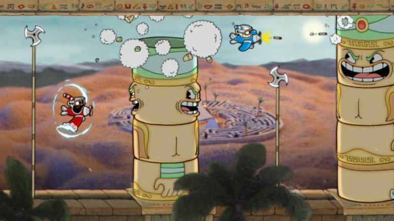 Mugman. Spelet påminner oss mycket om Mega Man och tog oss tillbaka i tiden.