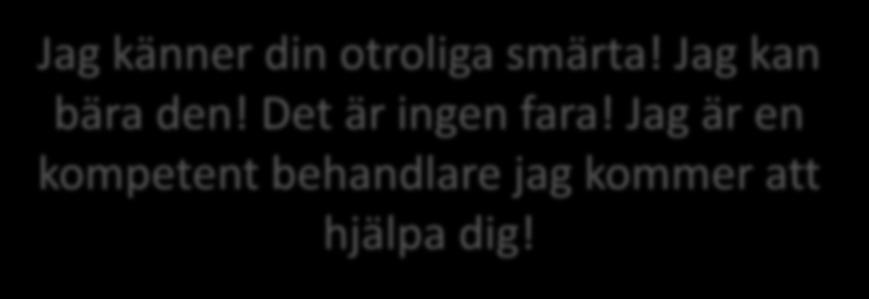 Jag känner din otroliga smärta! Jag kan bära den!