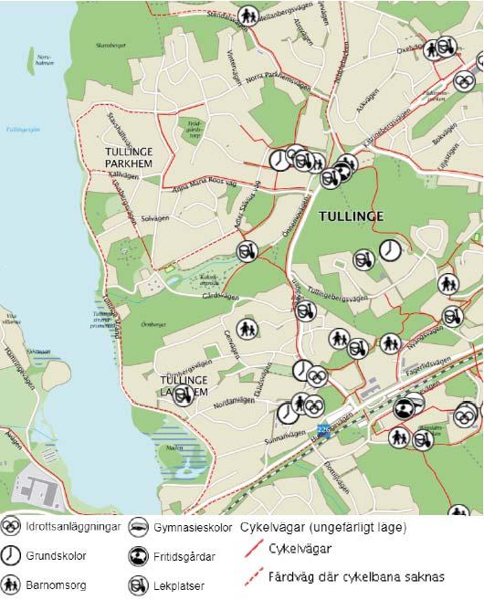 TRAFIKUTREDNING FÖR DETALJPLAN ULFSBERGSGÅRDEN, TULLINGE 16:121 8 Ulfbergsgården, Tullinge 16:121 Tullinge Centrum och pendeltåg Figur 3.
