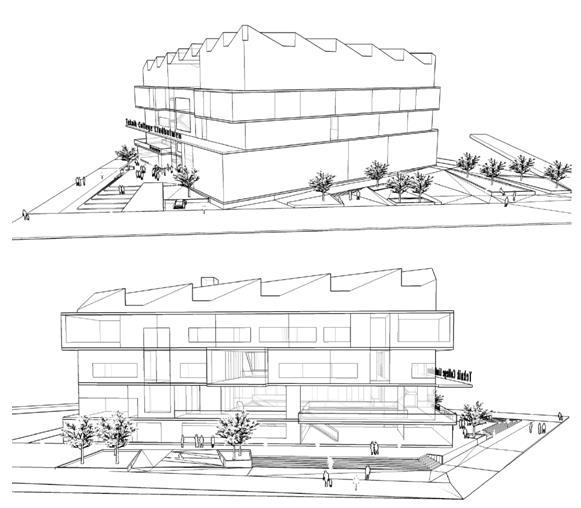 11 (19) Figur 10. Översta bilden: byggnad sett i sydöstlig riktning. Nedersta bilden: byggnaden sett i nordlig riktning. 4.1.Kvartersmark Åtgärder för allmän platsmark och kvartersmark redovisas separat.