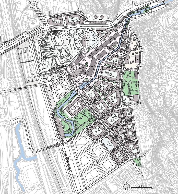 13 (30) För planområdet inom Forsåker finns en upprättad strukturplan, se nedanstående figur. Figur 4. Strukturplan Forsåker (Nyréns Arkitektkontor) 5 ÖVERSIKTLIG DIMENSIONERING DAGVATTENHANTERING 5.
