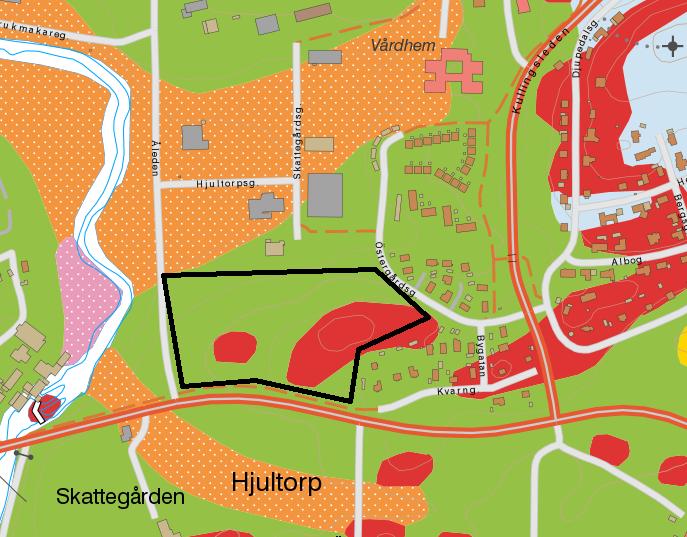 Hjulstrps Kulle, Nybyggnad bstäder, Vårgårda kmmun PM Geteknik 170224 4 MARKFÖRHÅLLANDEN Marken inm mrådet utgörs huvudsakligen av åkermark/ängsmark, i sydöstra delen av mrådet finns en skgsbevuen