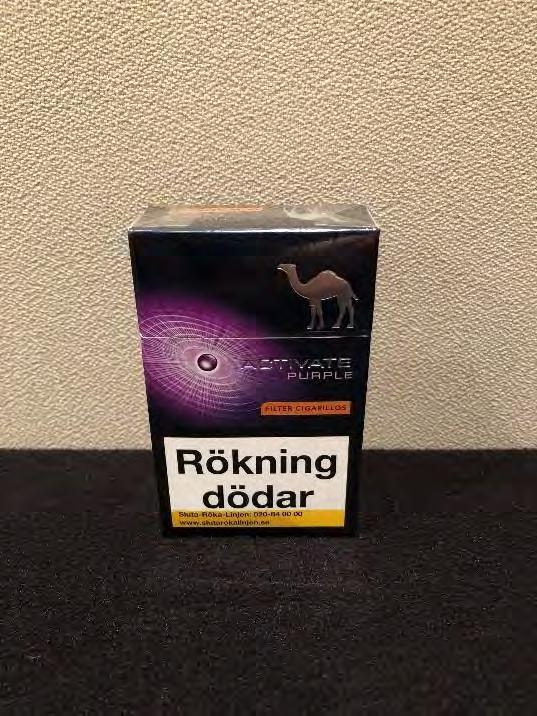 Förpackning 3 Camel activate Korrekt rambredd 3 mm (5:1 ), rätt varning (3:2 ) och placering (mest synliga ytan) (3:6 ) Rätt varning (3:4 ) och placering (näst