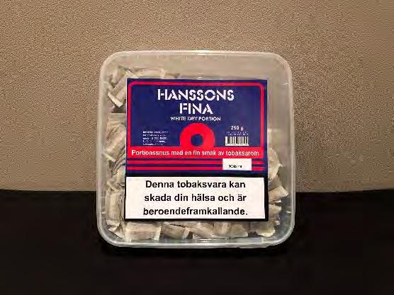 Förpackning 7 Hanssons fina Felaktig hälsovarning, Denna tobaksvara skadar