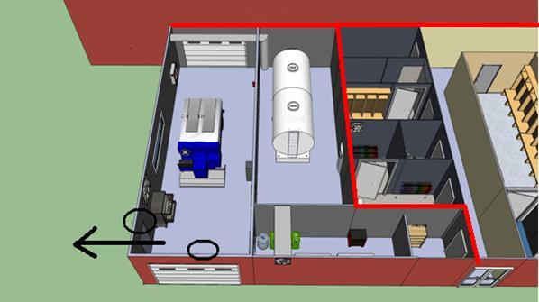 2.1.3 Brandcell 3: Ismaskinsrum, frysmaskinsrum och elcentral Utrymmet där ismaskinen och frysanläggningen finns utgör en egen brandcell.