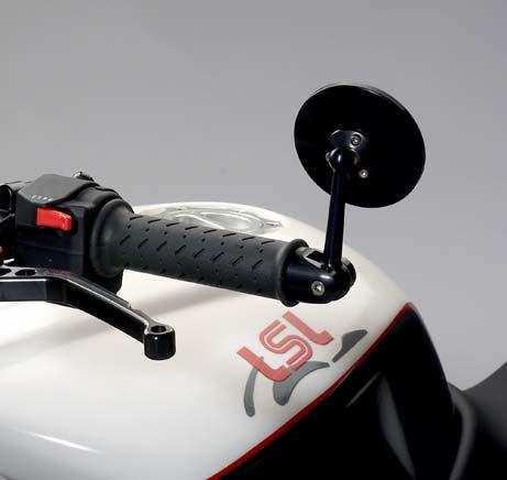 EK För Fazer 1000 och YZFR1 levererar LL ett ombyggnadspaket för att sätta fast speglarna på styrändarna.