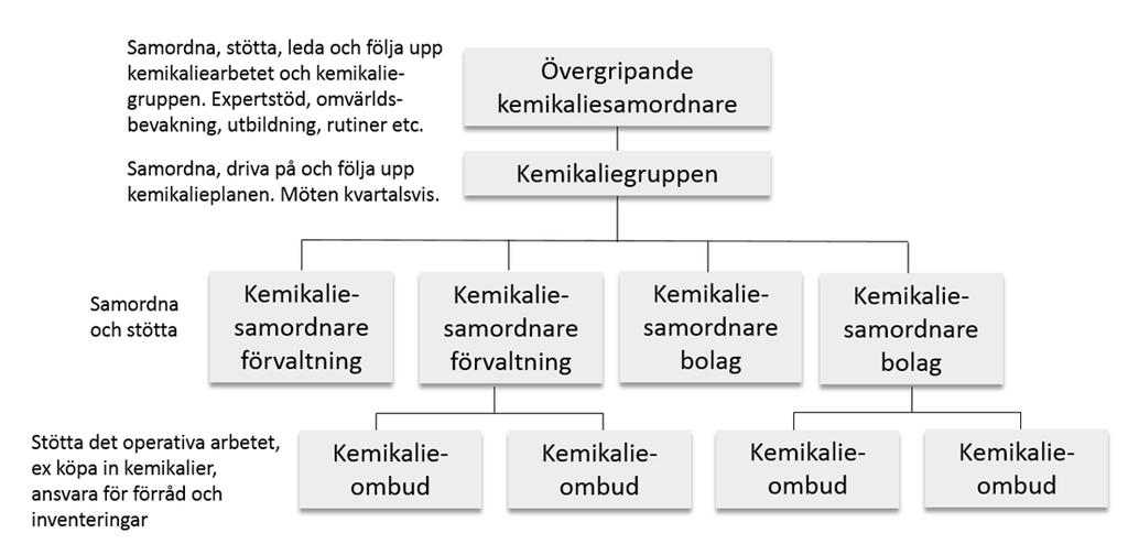 Bild 2. Skiss över organisation för kemikaliearbetet.