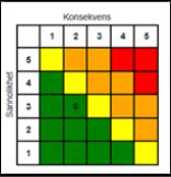 Risktal De riskkällor som upptäckts vid undersökningen ska riskbedömas av arbetsgivare / chef i samverkan med arbetstagare / skyddsombud.