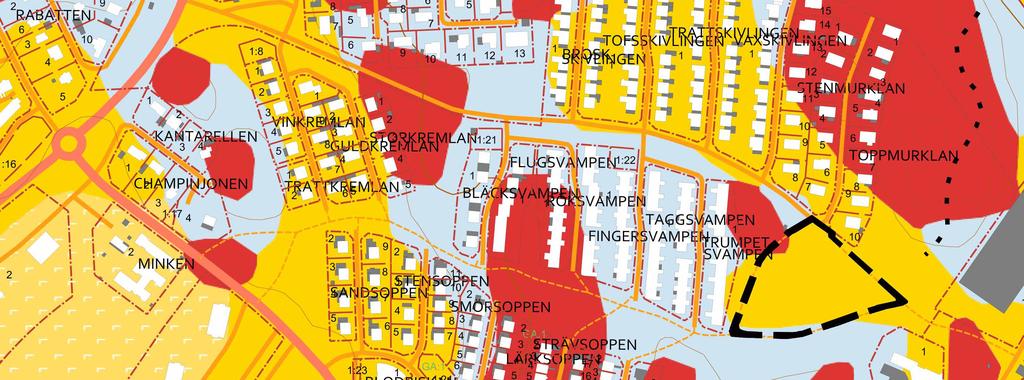 Detaljplan för Brunnsäng 1:1 (Bovieran) 2015-00397-214 Markbeskaffenhet Geotekniska förhållanden och jordarter Planområdet består till större delen av lera.