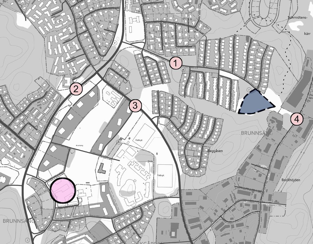 Tidigare ställningstaganden Översiktsplan Planområdet är inte i sig utpekat i översiktplan. Det är däremot stadsdelen Brunnsäng som beskrivs som en stadsdel som ska förtätas.